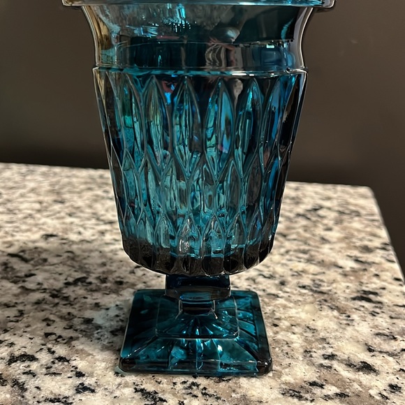 RARE BLUE CANDY DISH🍬INDIANA GLASS CO. MT. VERNON VINTAGE 40’s-60’s - Picture 6 of 13